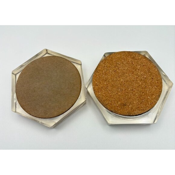 Vintage Acrylic Coasters Red Rose Cross Stitch Set of 2 Handmade Floral Decor - Picture 2 of 8